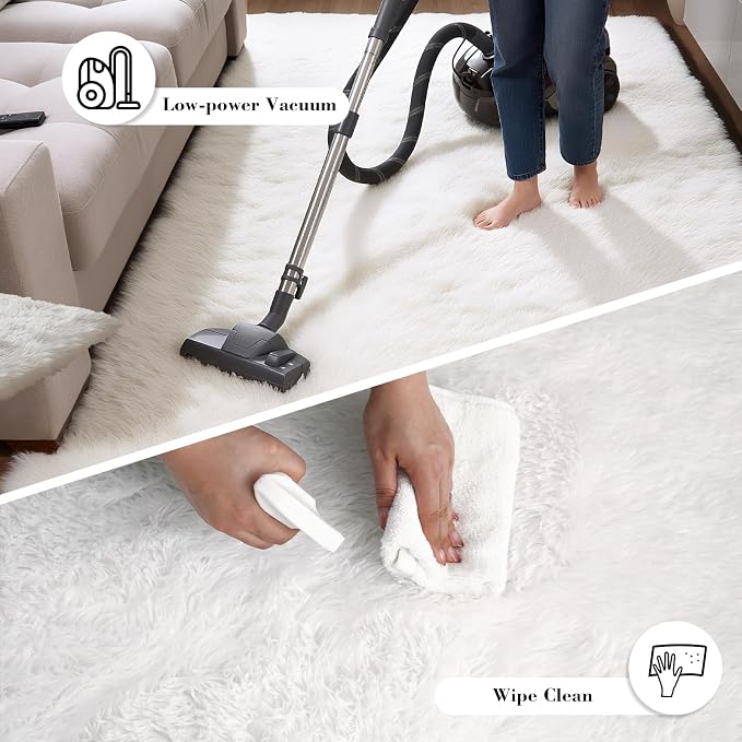 Fluffy Rug Shag Area Rug, Small Bedside Rug, Soft Fluffy Shag Entryway Throw - Image 7