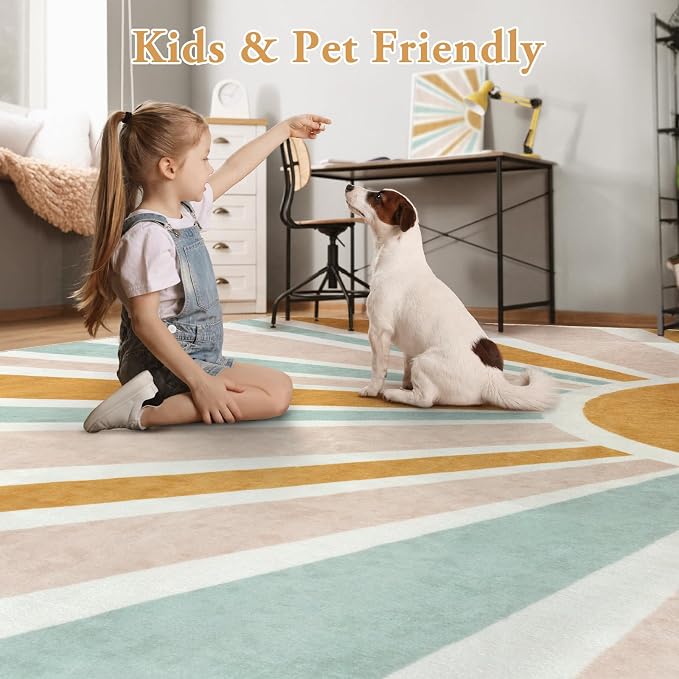 LIVEBOX Washable Boho Rug 6ft Large Round Rug - Image 3