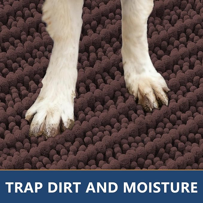 Smiry Dog Door Mat for Muddy Paws 40x32, Absorbent Dirt Trapper, Non-Slip - Image 4