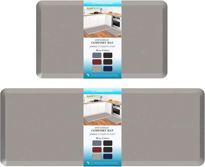 HappyTrends 2 PCS Kitchen Mat Cushioned Anti-Fatigue Floor Mat, Heavy Duty by HappyTrends