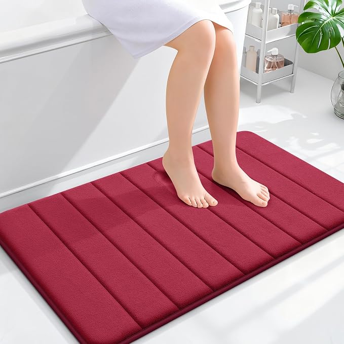 OLANLY Memory Foam Bath Mat 35x24, Super Soft Absorbent Bathroom Rugs, Quick Dry by OLANLY