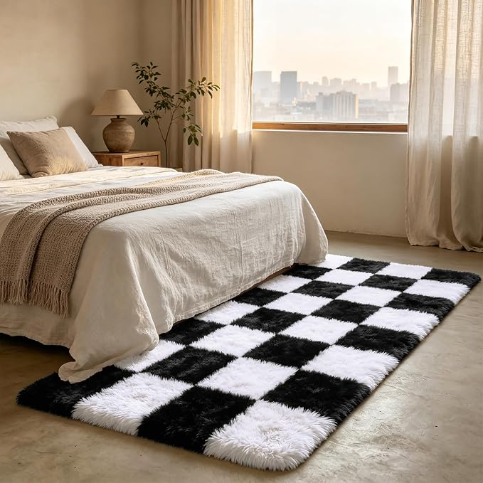 Shag Runner Rug for Bedroom Living Room 3x7 Upgrade Non-Slip Fluffy Soft - Image 3