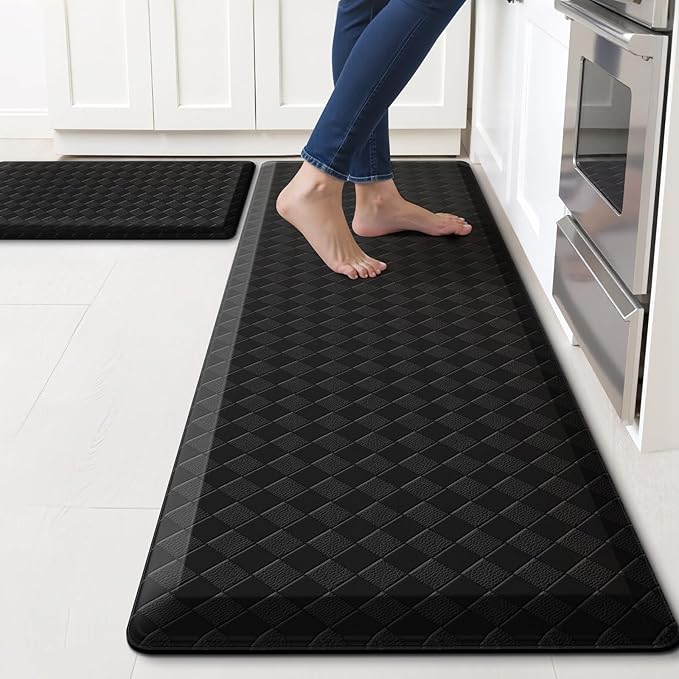 TranquilRelax 4/5 Inch Thick Anti-Fatigue Kitchen Mats 2Pcs, Cushioned Non-Slip by Unknown
