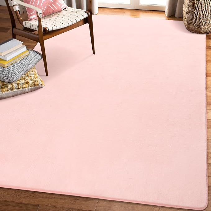 Amearea Large Modern Area Rugs for Bedroom Living Room, 6x9 Feet Pink Thickened - Image 9