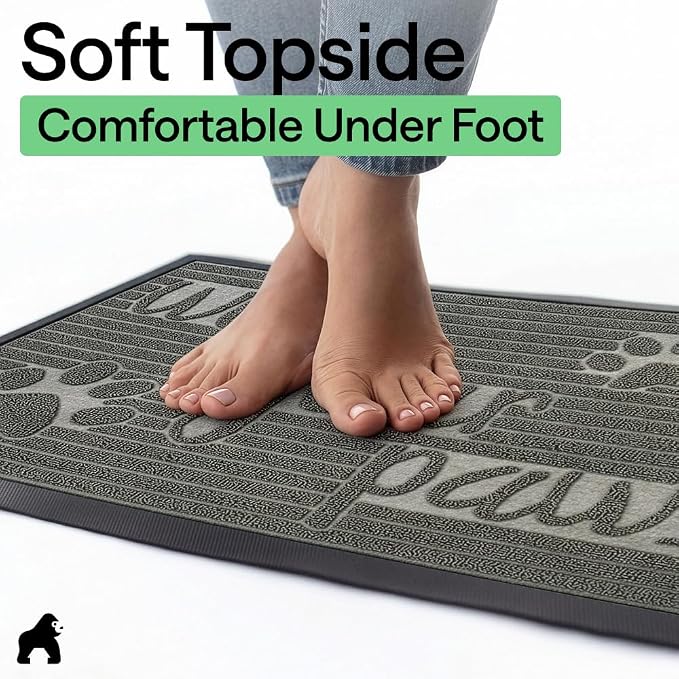 GORILLA GRIP 100% Waterproof All-Season WeatherMAX Doormat US Designed Natural - Image 9