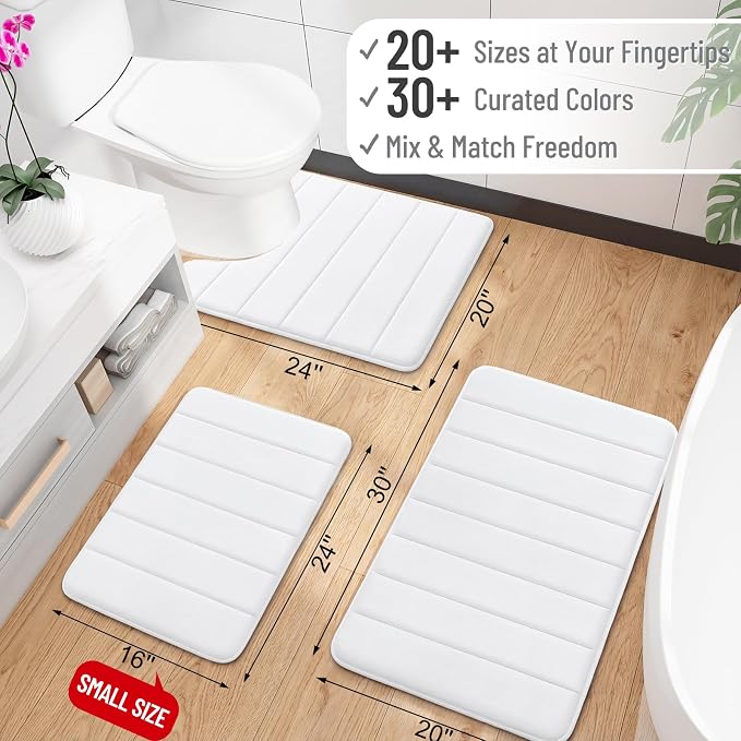 OLANLY Memory Foam Long Bathroom Rugs Runner 47x20, Super Soft Absorbent Bath - Image 2