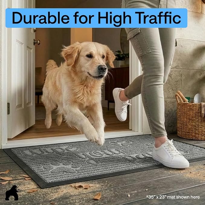 GORILLA GRIP 100% Waterproof All-Season WeatherMAX Doormat US Designed Natural - Image 8