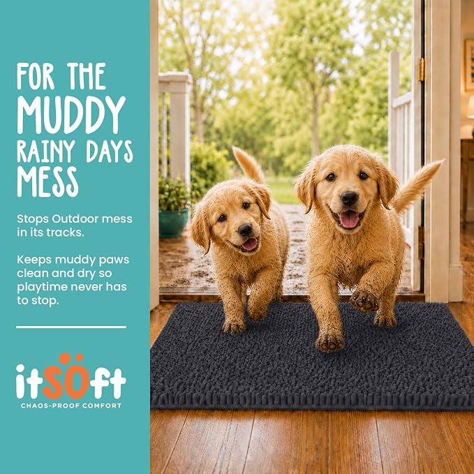 Dog Rugs for Muddy Paws 34x21 | Cleaner Mud Free Floors | Muddy Dogs Mats for - Image 2