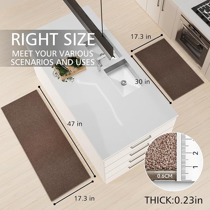 SUMLANS Kitchen Mat Set of 2 PCS, Cushioned Non Slip Rugs - Image 2