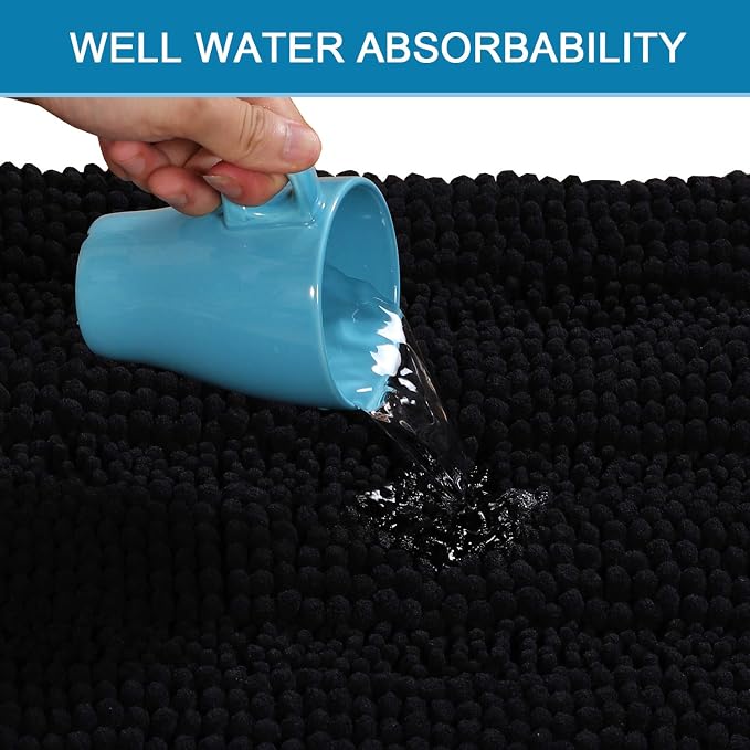 H.VERSAILTEX Bath Rugs for Bathroom Non Slip Bath Mats Extra Thick Chenille - Image 5