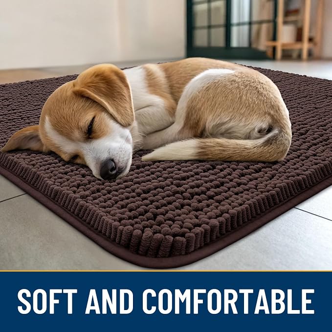 Smiry Dog Door Mat for Muddy Paws 44x24, Absorbent Dirt Trapper, Non-Slip - Image 2