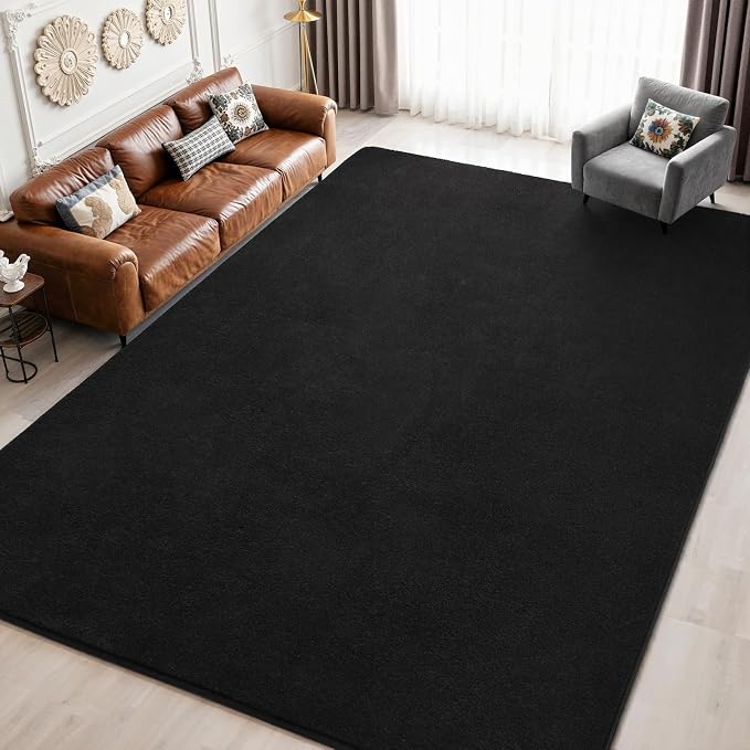 Keeko Area Rugs for Living Room Bedroom 6x9 Black, Soft Modern Large Rugs by Keeko