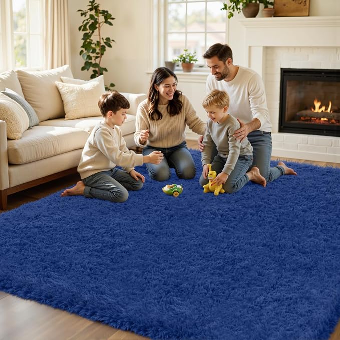 5x7 Area Rug for Living Room, Ultra Soft Fluffy Shag Rugs for Bedroom, Non-Slip - Image 5