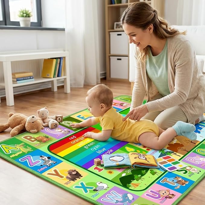 3x5ft Kids Educational Rug, Non-Slip Machine Washable ABC Alphabet Mat & - Image 6