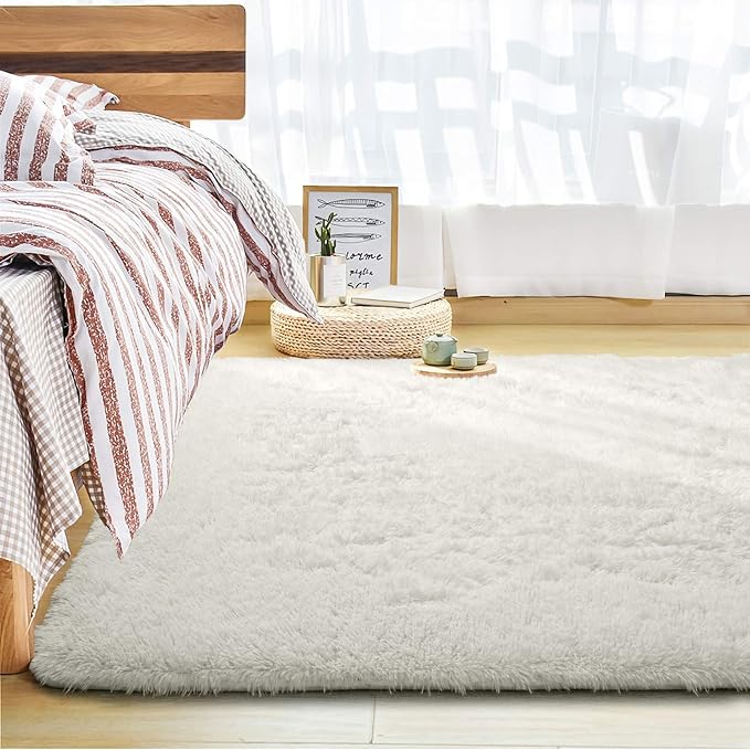 Andecor Soft Fluffy Bedroom Rugs, 8 x 10 Feet Indoor Shaggy Plush Area Rug - Image 3