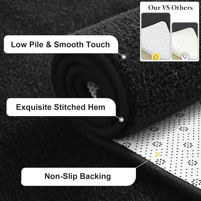 Keeko Area Rugs for Living Room Bedroom 6x9 Black, Soft Modern Large Rugs - Image 8