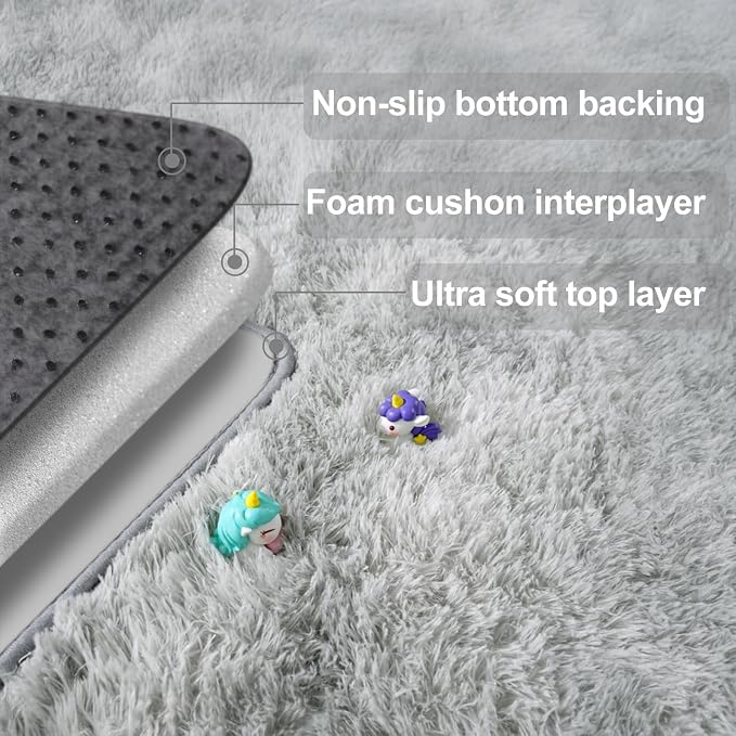 qulint Small Rugs for Bedroom, Fluffy 2x3 Area Rug for Besides Soft Shag Fuzzy - Image 6