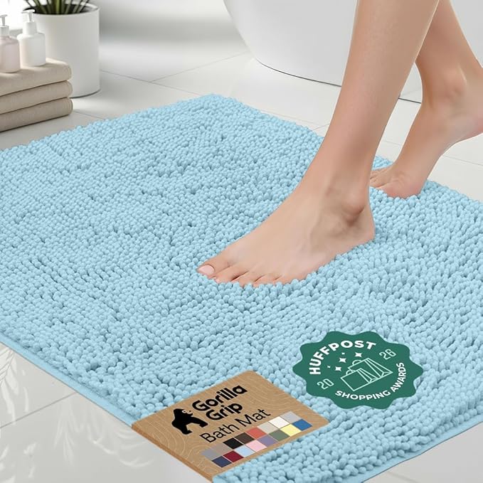 GORILLA GRIP Bath Rug Mat 36x24, Thick Soft Absorbent Chenille, Quick Dry by Unknown