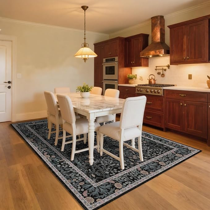 4x6 Area Rug for Bedroom Beside Rug, Laundry Room, Washable Non-Slip Low Pile - Image 2