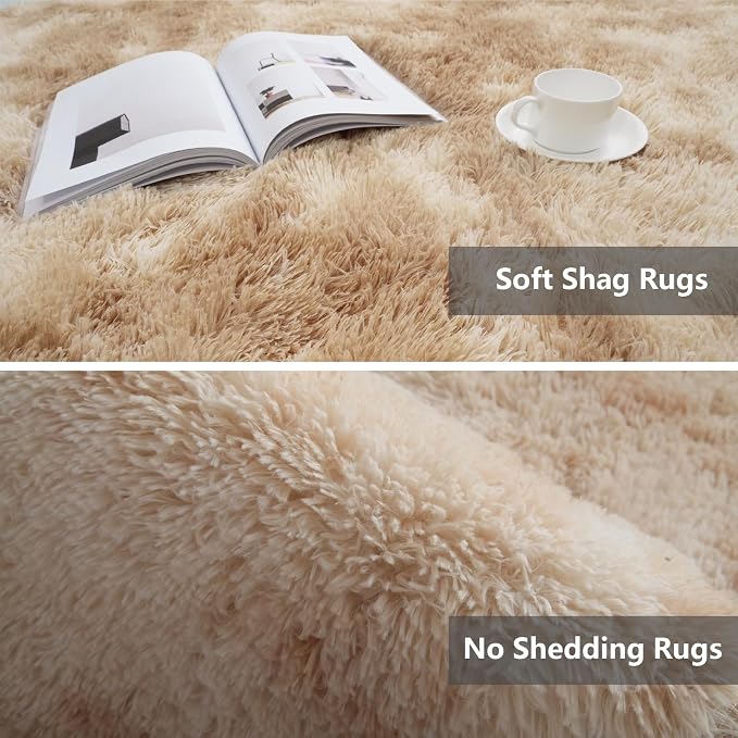Shag Runner Rug for Bedroom Living Room 3x7 Upgrade Non-Slip Fluffy Soft - Image 4