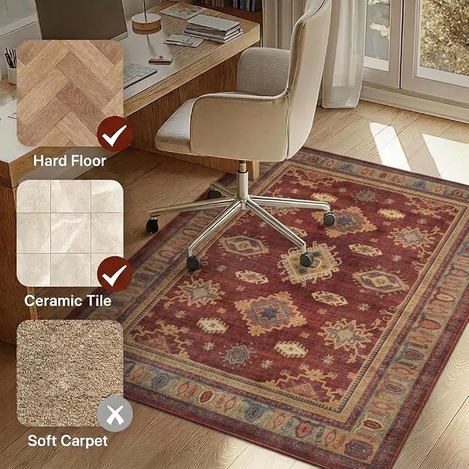 48"x60" Office Chair Mat for Hardwood Tile Floor, Under Desk Carpet Protector - Image 3