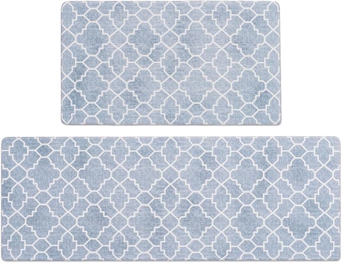 FRESHMINT Kitchen Mat Set of 2, Anti-Fatigue Cushioned Kitchen Mats by FRESHMINT