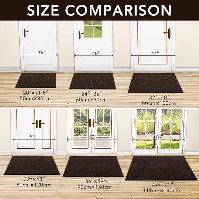 hicorfe Front Door Mat Outside Entrance, Stain and Fade Resistant, Non Slip - Image 2