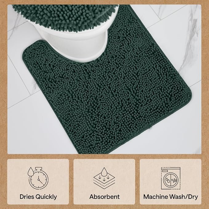 GORILLA GRIP Plush Absorbent Shaggy Chenille Bath Rug Mat - Image 7