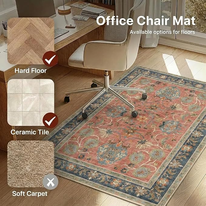 36"x48" Office Chair Mat for Hardwood Tile Floor, Under Desk Carpet Protector - Image 3