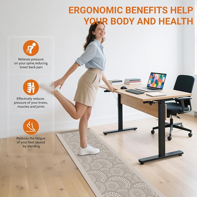 Mattitude 4/5 Inch Kitchen Mat, 17.3x59in Heavy Duty Ergonomic Comfort Foam - Image 7
