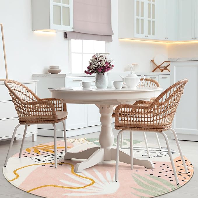 Lahome Pink Round Rugs 5Ft - Image 7