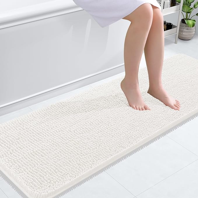 OLANLY Bathroom Runner Rugs 59x20, Extra Soft Absorbent Chenille Bath Rugs by OLANLY