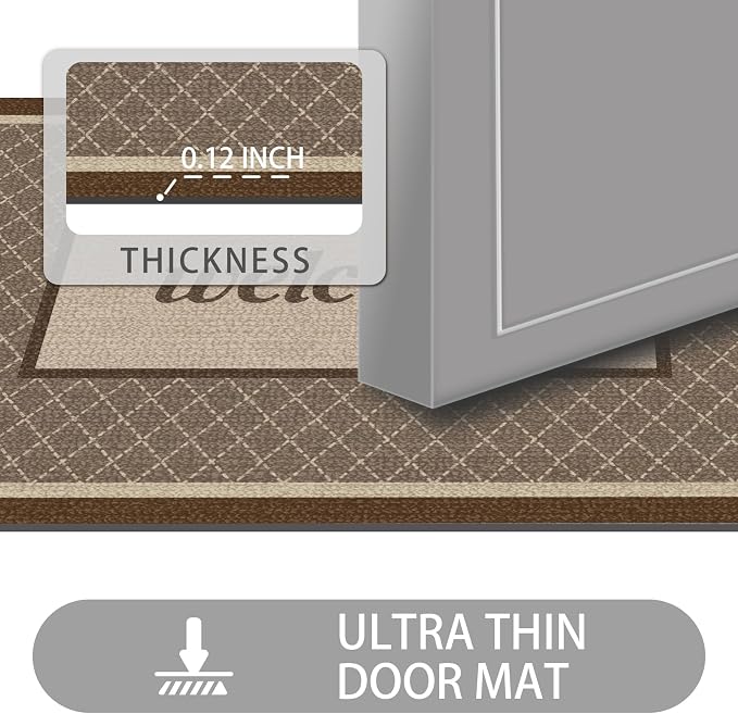 Ultra Thin Door Mat Indoor Entrance, 1/10 in Thin Door Mats - Image 2