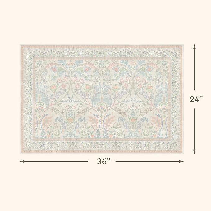 Light Pink Area Rug 2x3 Non Slip Washable, Ultra Soft Small Throw Rugs - Image 2