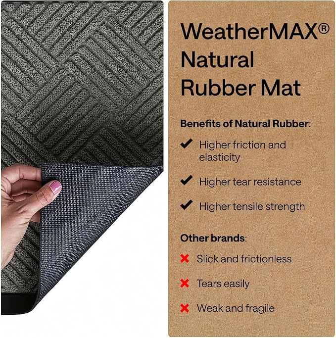 GORILLA GRIP 100% Waterproof All-Season WeatherMAX Doormat 35x23, US Designed - Image 6