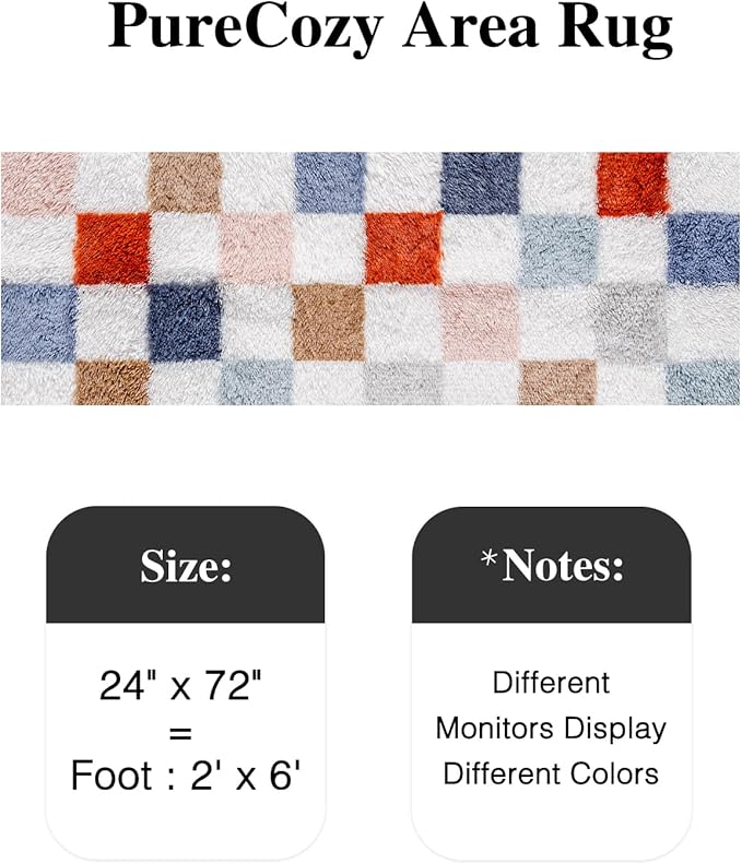 PureCozy Checkered Area Rug 2x6 - Image 3