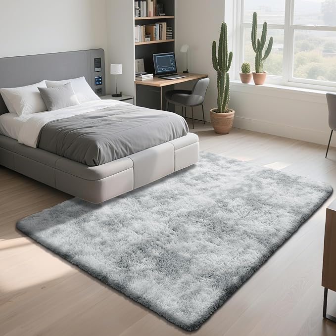 yongyangjuxin Fluffy Rug Shag Area Rug, Gradual Grey 10x14 Area Rugs - Image 3