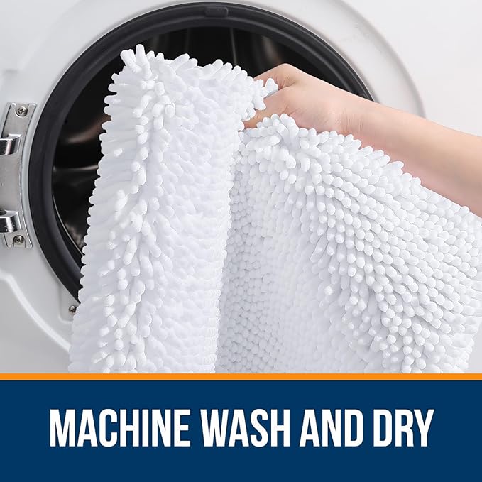 OLANLY Large Bathroom Rugs 47x32, Extra Soft Absorbent Chenille Bath Rugs - Image 5