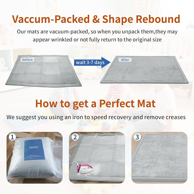 ACOMOPACK Baby Play Mat for Floor, 1.3" Thick Memory Foam Area Rug for Living - Image 5