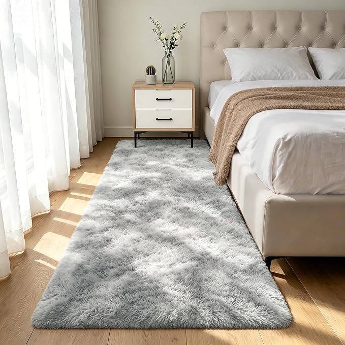 Shag Runner Rug for Bedroom Living Room 3x7 Upgrade Non-Slip Fluffy Soft by Boshengya