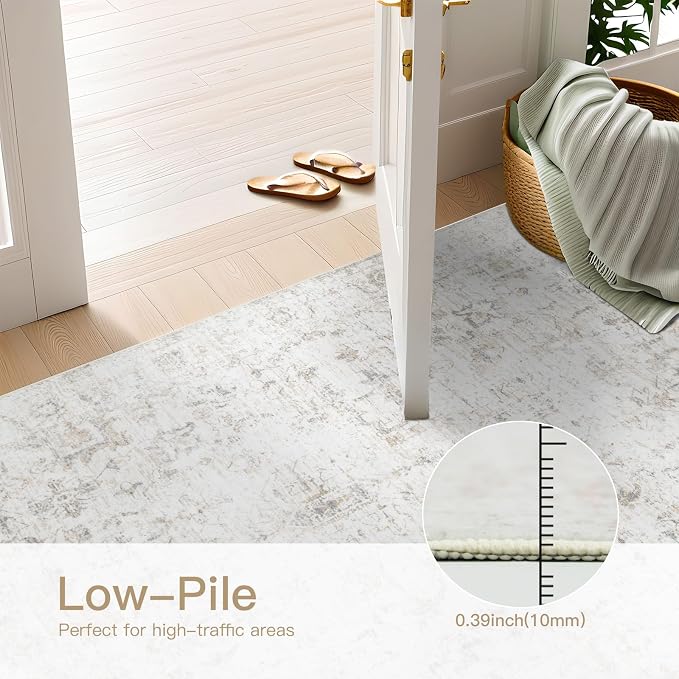 Washable 6×9 Area Rug for Living Room, Vintage Floral Rug Soft Non Slip Stain - Image 7