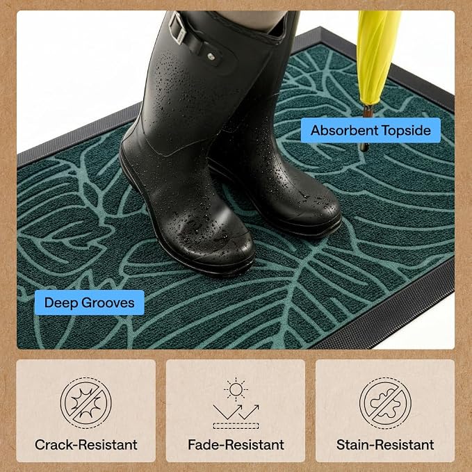 GORILLA GRIP 100% Waterproof All-Season WeatherMAX Doormat US Designed Natural - Image 6