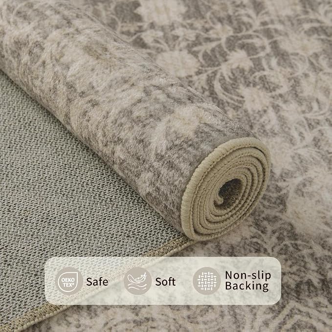 Rugxara 6x9 Washable Area Rug for Living Room, Vintage Large Boho Rugs for - Image 5