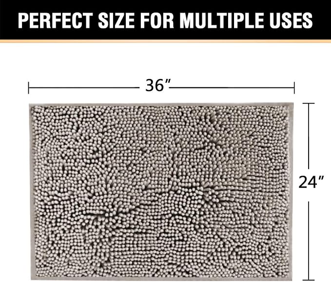 H.VERSAILTEX Bath Mat for Bathroom Non Slip Luxury Chenille Ultra Soft Bath - Image 2
