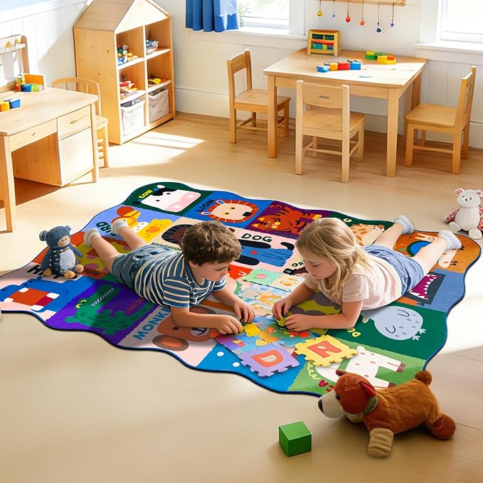 Kids Rugs for Playroom, 3x5 Feet Upgrade Ultra Non Slip Area Rug, Washable Play - Image 8