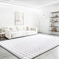 White Rabbit Plush Rug 5'x8', Fluffy Faux Fur Shaggy Area Rug by CHOVY
