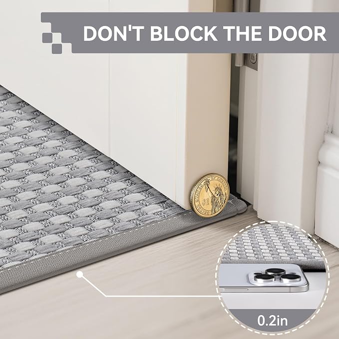 Front Door Mat 31''x47'', Absorbent Dirt Resist Washable Non Slip Low-Profile - Image 6