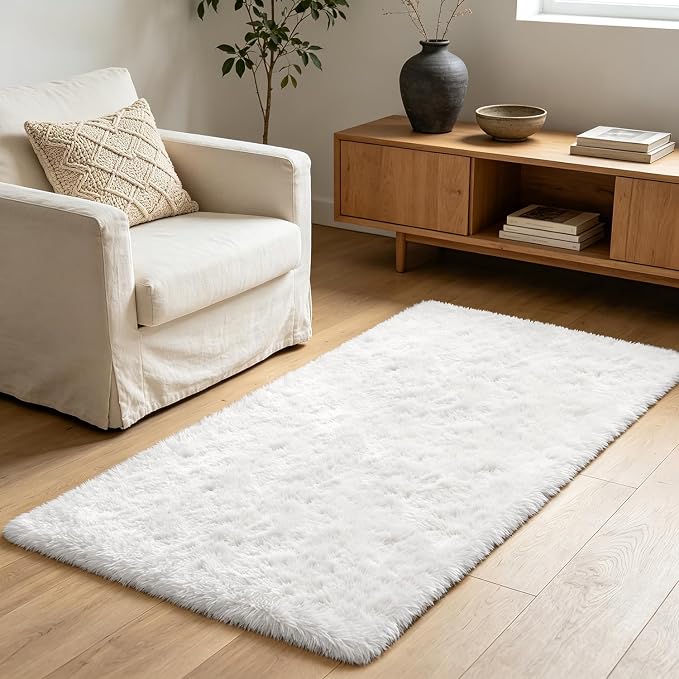 Shag Runner Rug for Bedroom Living Room 2x6 Upgrade Non-Slip Fluffy Soft - Image 7