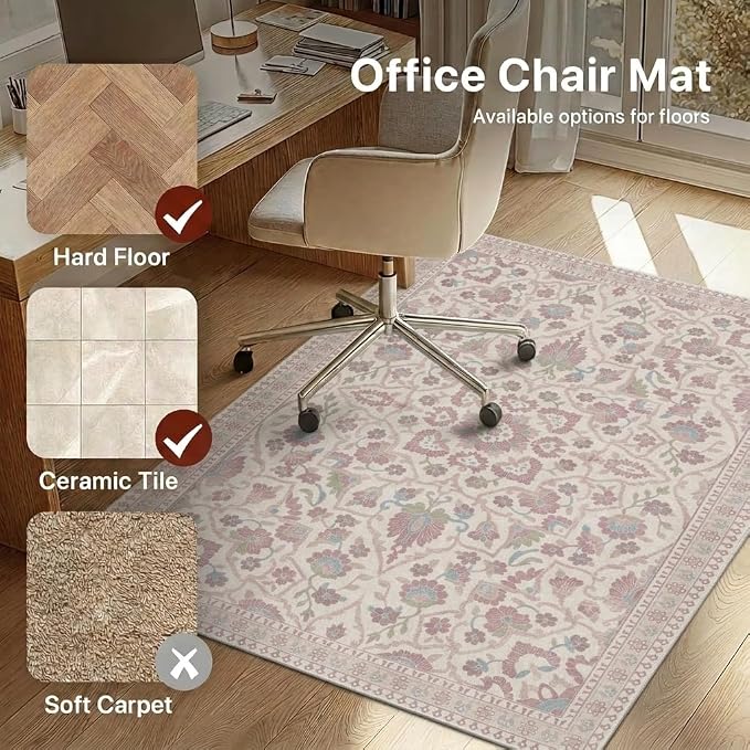 36"x60" Office Chair Mat for Hardwood Tile Floor, Under Desk Carpet Protector - Image 3