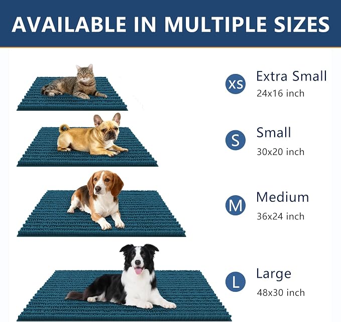 Smiry Dog Door Mat for Muddy Paws 40x32, Absorbent Dirt Trapper, Non-Slip - Image 3